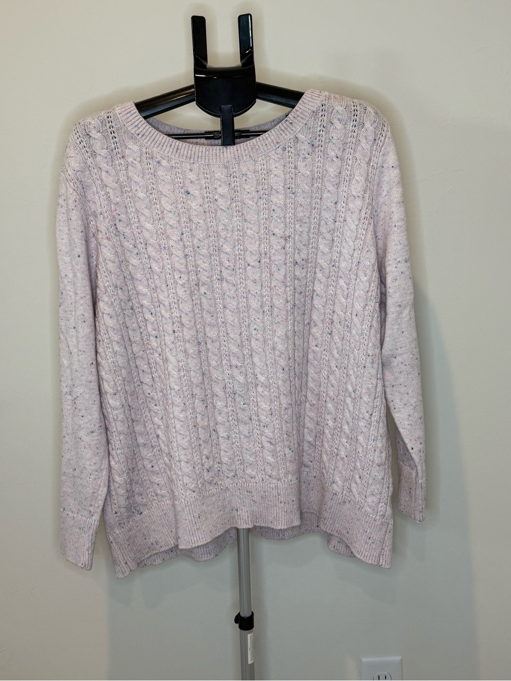 Talbots Plus 3X Pink Cable Knit Confetti Speckled Sweater - Picture 2 of 10